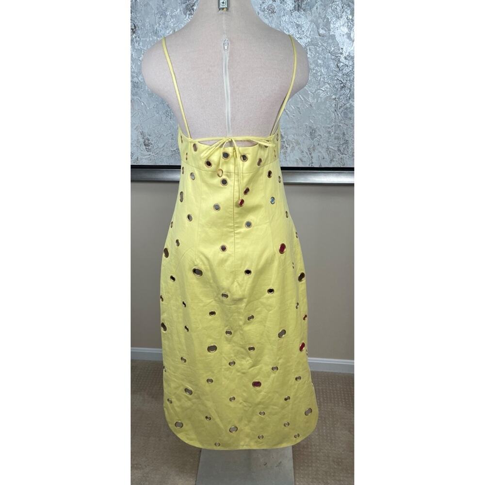 ALEXIS Malia Mirror Sequin Embellished Polkadot Yellow Midi Dress Size Medium - Picture 8 of 10